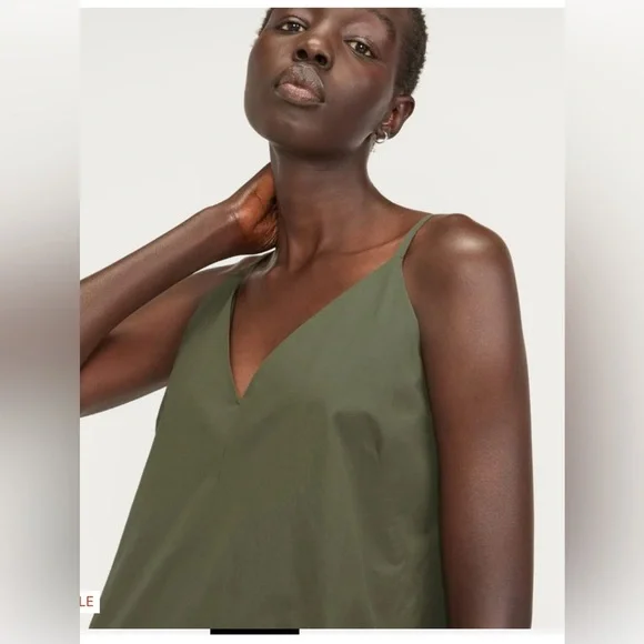 Everlane The Poplin dress Olive , size 2 - Picture 3 of 11